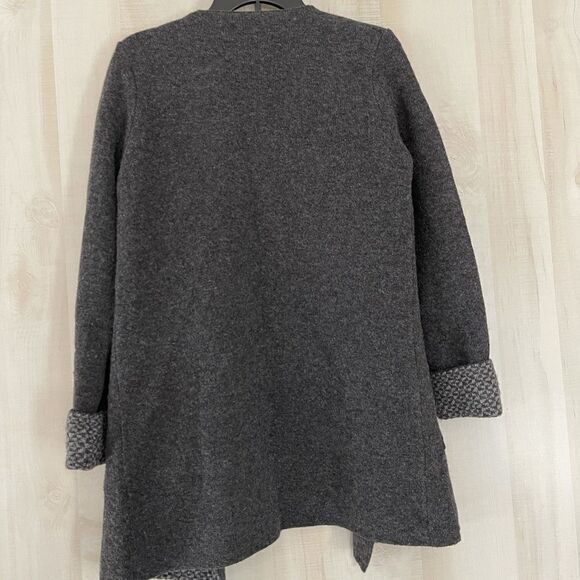 Chiaramente gray‎ wool open front cardigan, size small - Picture 12 of 13